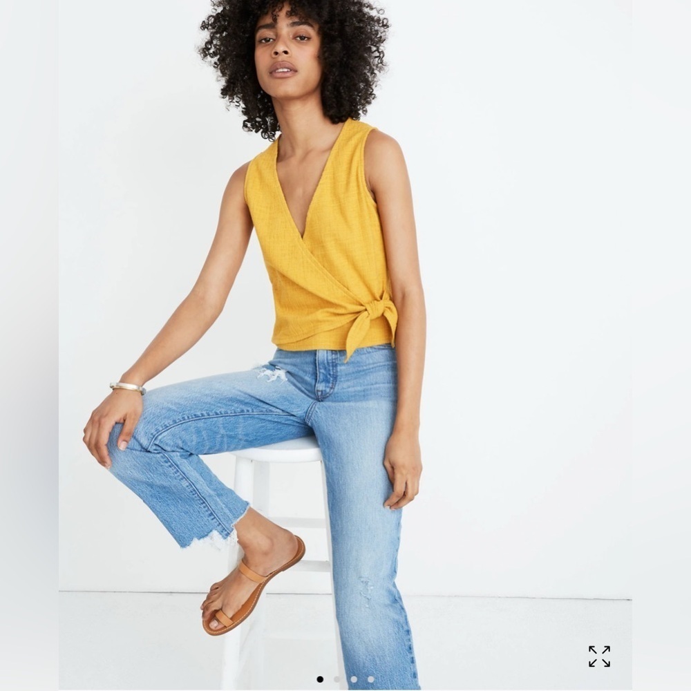 Madewell Wrap-Tie Tank Top in Tungsten Glow size Small